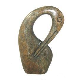 The Friendly Trading Co Heron Sculpture in Serpentine Stone 20 cm 8 inch African Hand Crafted by Shona People of Zimbabwe