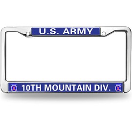 US Army License Plate Frame Custom 10th Mountain Division Rattle-Proof License Plate Frame US Army Power License Plate Frame Healing Gift for Army Solider