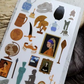 unknown RUB-ON stickers | Art library statue earth crown vintage painting  Rub On Transf