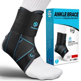 Healrecux Lace Up Ankle Brace for Women Men, Ankle Support for Sprained Ankle, Plantar Fasciitis Brace Ankle Stabilizer Wrap for Basketball, Volleyball, Sports, Injury Recovery, M