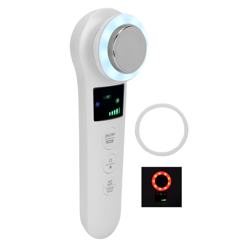 Hot Cold Face Massager Handheld Facial Vibration Massager Red Blue