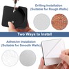 2 Pack Adhesive Shower Rod Holders, Black Transparent Rod Retainer