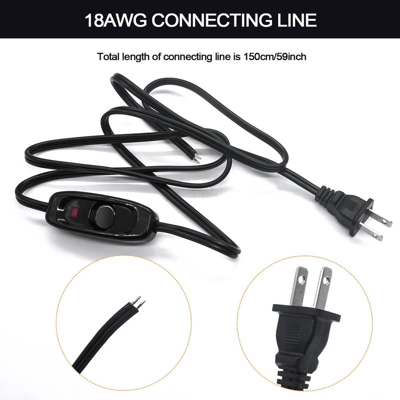 mankk Appliance Inline Cord Switch 250V AC 10A Inline Switch