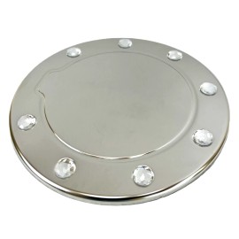 Neutron Motorsports For 2007-21 Toyota Tundra Chrome Stainless Steel Fuel Gas Door COVER w/Diamonds