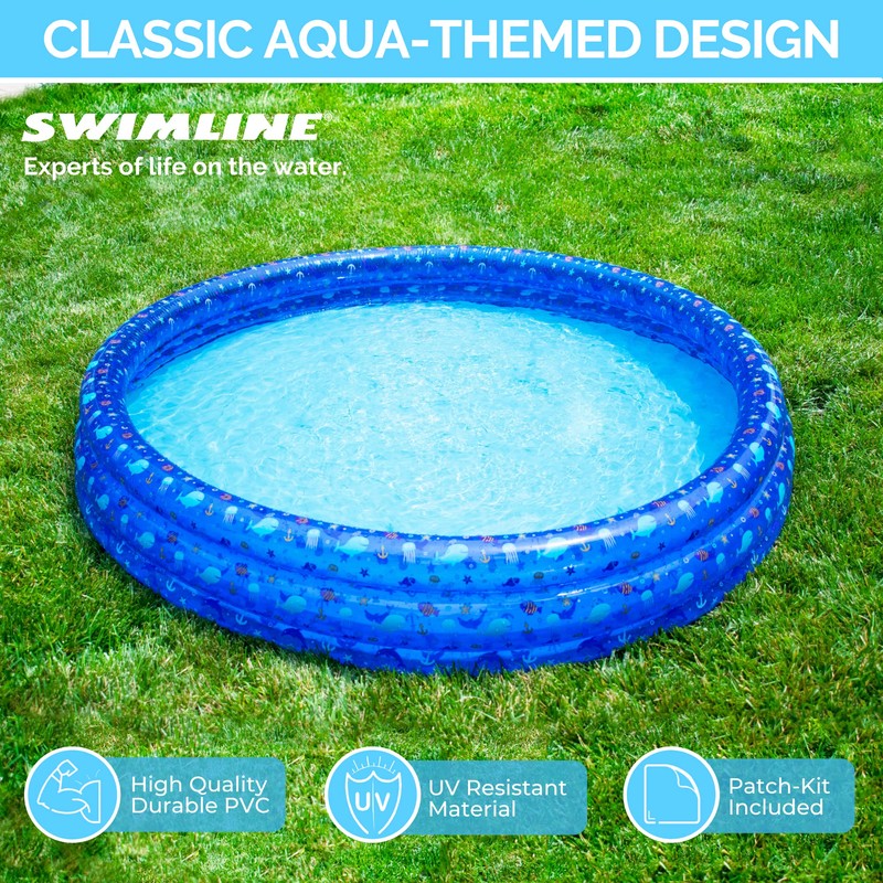 Swimline 60" Inflatable 3-Ring Kids Wading Pool