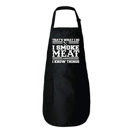 That's What I Do I Smoke Meat And I Know Things Funny BBQ Apron Smoking Meat Father's Day Dad Gift