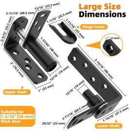 Mixizigoz Dual Swing Saloon Door Hinges, Self Closing Cafe Door Hinge Features for Bar, Counter, and Kitchen - 304 Stainless Steel Waterproof Practical (1, Large)