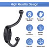 GlazieVault Black Coat Hooks for Wall - (Black Hooks Pack