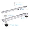 48 Inch Offset Linear Shower Drain, Brushed 304 Stainless Steel