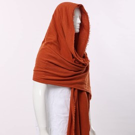 GRACEART Shawl Scarf Hood Sash Cowl Medieval Wizard Mage Costume Wrap Cloak With Brooch Pin (Rust Red)