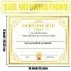 Gold Certificate of Completion Award Card 8 x 10 Inch