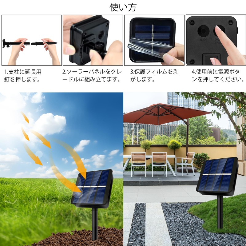 AGOTD Solar Illumination Light, Outdoor Waterproof, IP65, 60 LED, 33.8