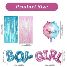 GUOYOU Gender Reveal Party Decoration Set, Multicolor, Unisex, One Size, Natural Rubber & Aluminium Foil, Includes Confetti Balloons, 1.0 count, for Baby Shower & Gender Reveal Party