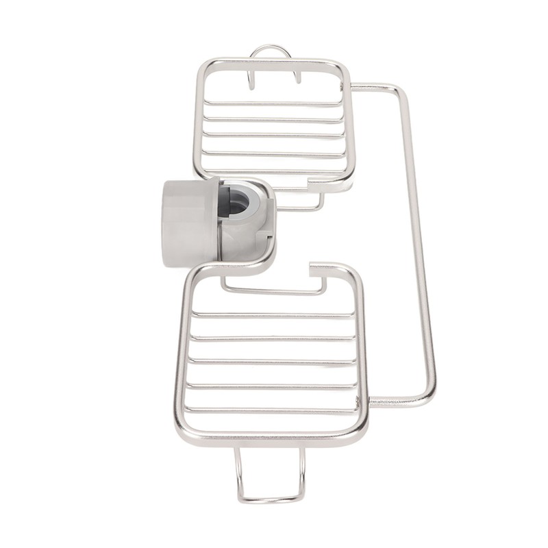 Faucet Storage Shelf Aluminum Plastic Two Containers with Towel Rod