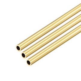 sourcing map Brass Round Tube, 300mm Length 6mm OD 1mm Wall Thickness, Seamless Straight Pipe Tubing 3 Pcs
