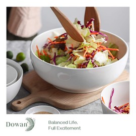 DOWAN Serving Bowls, Mixing Bowl Set, 70/30/20/8 Ounces Mixing Bowls for Kitchen, Soft White Serving Set, Serving Bowls Set of 4, Ceramic Bowl Sets for Eating Different Sizes