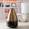 ANDALUCA Decorative Metal Vase with Hammered Rustic Bronze Ombre Finish