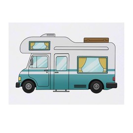 'Motorhome' Temporary Tattoo - Water Resistant, Skin-Safe, Non-Toxic Transfer (TO00084893)