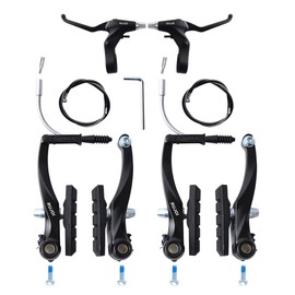 RUJOI Bike Brake kit V Type,110mm V-Brake Caliper,70mm Bike Brake Pads Set,Aluminum Bicycle Brake Lever,F/R Brake Housing and Cable, Brakes V Type Replacement Set for MTB, Road Bike,BMX,E Bike