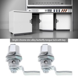 eMagTech 2 Set Zinc Alloy Quarter Turn with Keys Cut Out 22mm x 20mm for Control Cabinet Meter Cabinet Small Distributor Cylinder Lock Toggle, Chrome