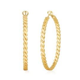 VEEDOFA Big Gold Hoop Earrings Lightweight Hypoallergenic Thick Large Gold Hoop Earrings for Women