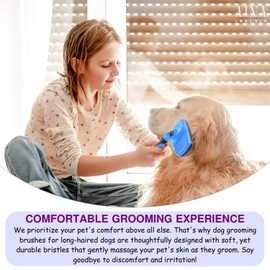 AINA Self-Cleaning Pet Grooming Brush | Pet Slicker Brush for Dogs & Cats Detangling & Fur Removal with Click Clean Button | Effective & Comfortable Pet Deshedding Brush, Perfect for Pet Grooming