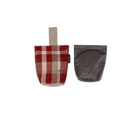 McAlister Textiles Heritage Fabric Door Stop| Red + White Tartan Check Plaid Stripe Wool Feel Textured Decorative Unfilled Wedge