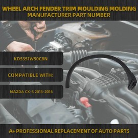 Dasbecan Rear Right Fender Trim Compatible With Mazda CX-5 2013-2016 Replaces# KD5351W50C8N Fender Flares Passenger Side