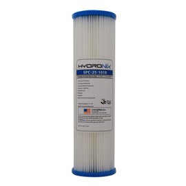 Hydronix SPC-25-1010 Filtro de agua universal plisado para sedimentos para toda la casa, lavable y reutilizable, 2.5 x 10 pulgadas, 10 micras