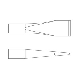 Chicago Pneumatic A046073 - Cincel plano - 3/4 x 7 pulgadas (19 x 180 mm) de largo, vástago redondo de 0.401 pulgadas (10.2 mm)