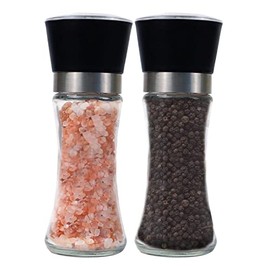 Himalayan Chef Pink Salt and Black Pepper Grinder Set