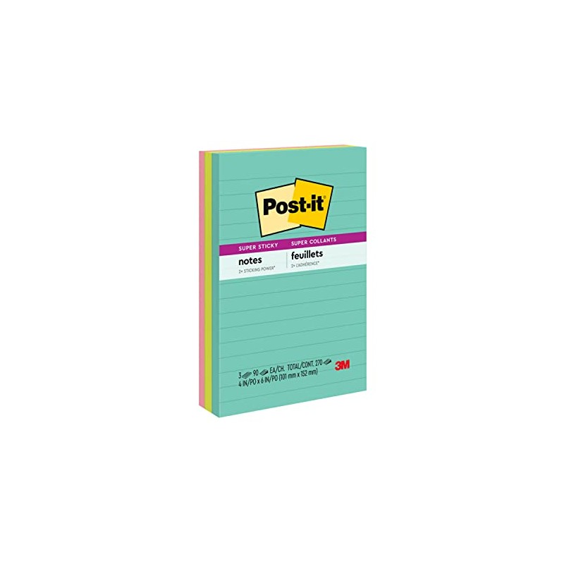 Post-it Super Sticky Notes, 4 in x 6 in, Marrakesh