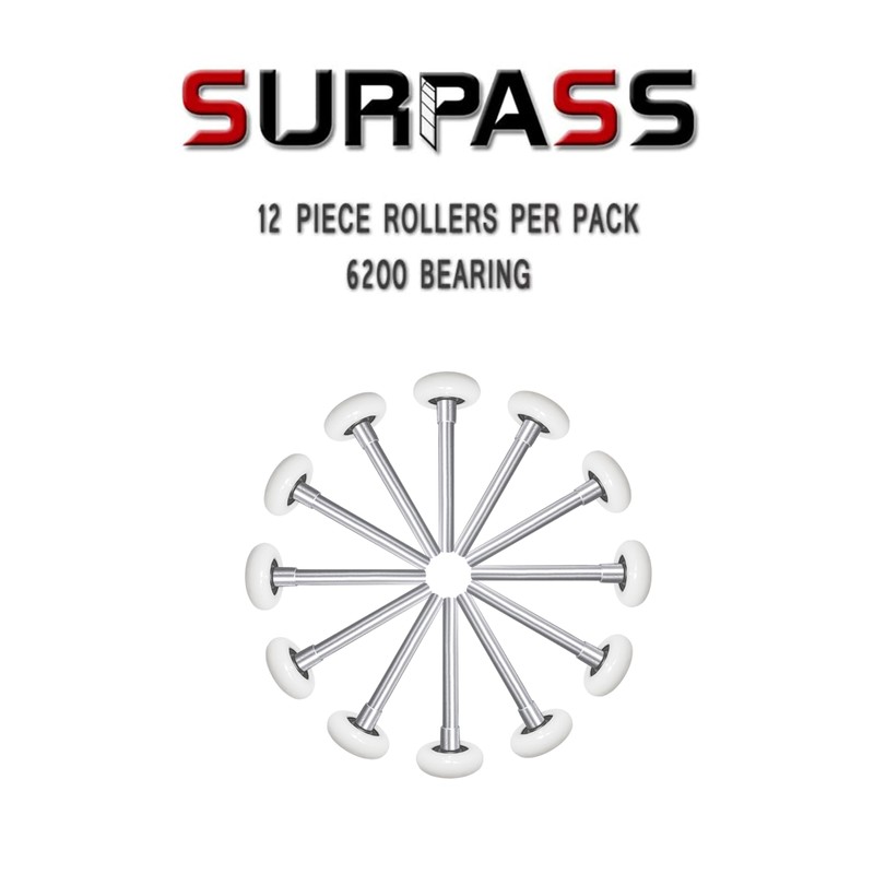 Surpass 12 Pack 2'' Ultra-Quiet Nylon Garage Door Rollers 4”