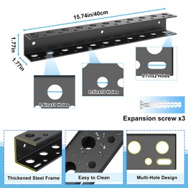 Ouinis Screwdriver Organizer Wall Mount,Heavy Duty Metal Utility Storage Rack for Screwdrivers Calipers Small Tools,Screw Driver Holder Suitable Garages Homes Workshops Sheds