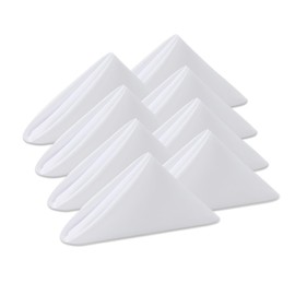 KOFFOTA White Cloth Napkins Set of 8,18x18 inch,Formal Dinner Napkins,Made of 100% Microfibre,Washable Cloth Napkins,Good for Restaurant, Everyday use, Parties.(White)