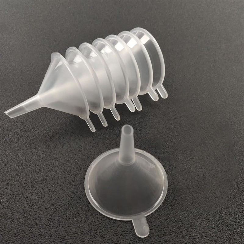 WELANGBN Small Funnel, 2inch Clear Plastic Mini Funnels for Science