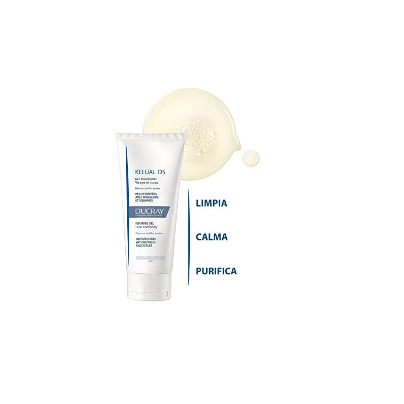 Ducray Kelual Ds, Gel Espumoso Limpiador Facial, 200ml