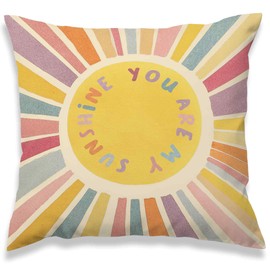 MNASAIOO Colorful You are My Sunshine Sun Decorative Throw Pillow Covers, Nursery Pillows Cover for Kids Dorm, Cute Pillow Cases Decor for Couch Bedroom Toddler Room School Classroom Playroom 18x18in
