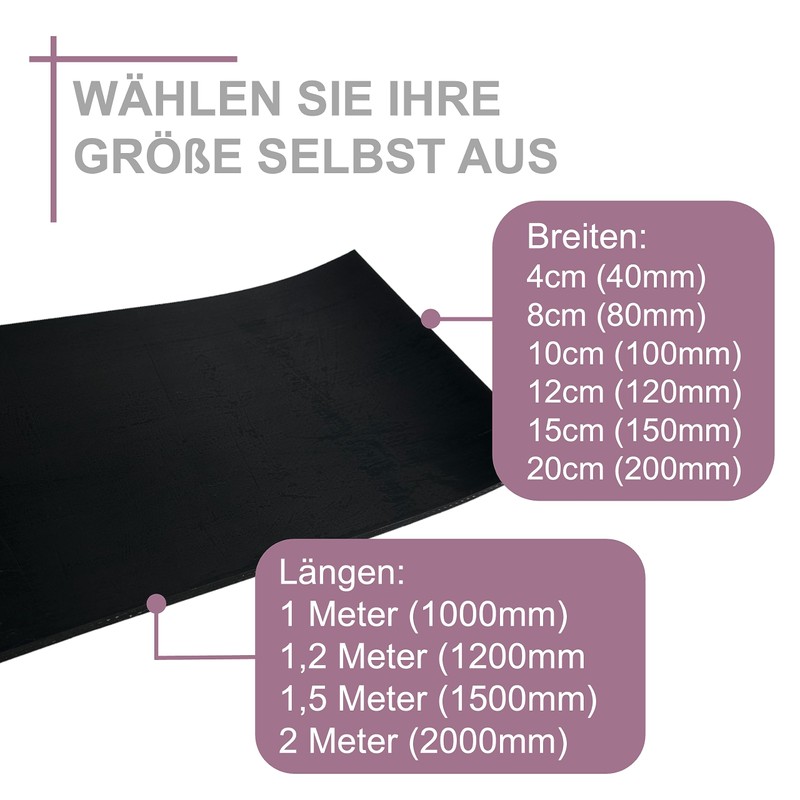 Rubber Strip - Thickness 5 mm Available in Various Sizes