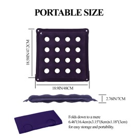 2 PCS Inflatable Seat Cushions, Pressure Relief Waffle Cushion for Pressure Sores Chair, Comfortable Long Sitting Air Cushion, Fit for Office Chair and Wheelchair use (Cream and Purple)