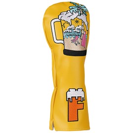 Craftsman Golf Beach Palm Tree Beer Yellow Leather 3 5 Fairway Wood Headcover Head Cover