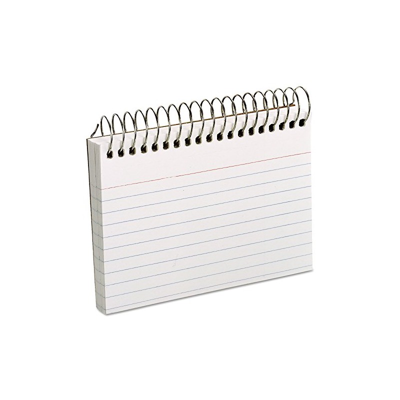 Oxford 40282 Spiral Bound Index Cards,Ruled,Perforated,3-Inch x5-Inch,50/PK,White