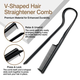 V-Shaped Hair Straightener Comb – Portable Wheat Straw Hairdressing Tool for Styling & Straightening, DIY Hairdressing Tool
