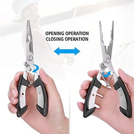 SLTG2020 Fishing Gear Fishing Gifts for Men Aluminum Fishing Pliers Fly Fishing Accessories Fish Lip Gripper Saltwater Resistant Fishing Tools with Sheath and Telescopic Lanyard Mens