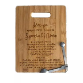 SHABBY SIGN SHOPPE Recipe For a Special Mom Mothers Day Gift Cutting Board Engraved Bamboo Wood