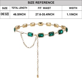 Iluvatar Colorful glass diamond chain belt metal rhinestone belt women's dress metal belt women's western style belt women's belt bling bling