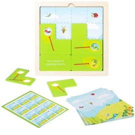 Wooden Puzzle Game, Secret of Catching Insects Puzzle Game, Montessori Educational Toy, Development of Observation and Logical Thinking of Children for Boys and Girls from 3 Years