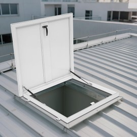 29.5" L X 29.5" W Galvanized Roof Hatch, Attic Access Door, Metal Roof Panels Security Door, Roof Access Hatch (29.5" L X 29.5" W - White)
