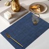 LANDVIEW Vinyl Placemats Set of 8, PVC Woven Washable Non-Slip