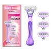 BOCOM 4-Blade Razors for Women Shave Kit, Lubrastrip to Help